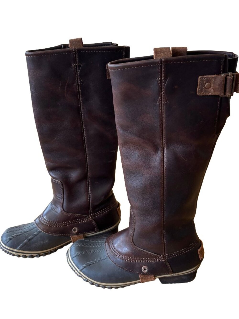 SOREL SLIMPACK Tall Equestrian Riding Leather BOOTS Waterproof CHESTNUT 6.5